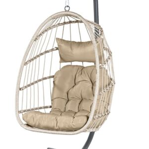 Indoor/Outdoor Swing Hammock Chair with Plush, Washable Cushions
